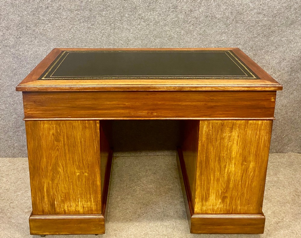 Small Antique Walnut Pedestal Desk View IV