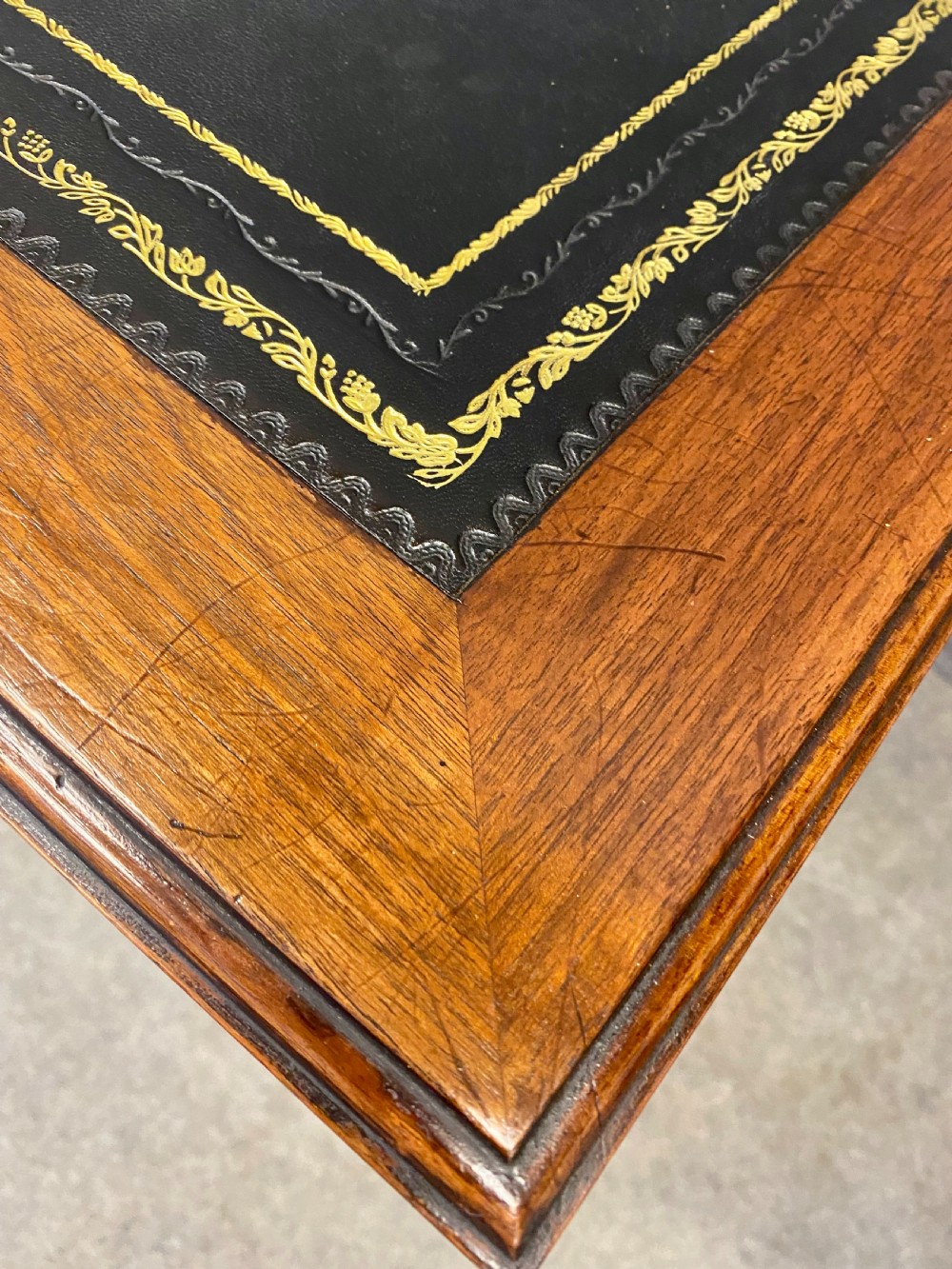 Small Antique Walnut Pedestal Desk View V