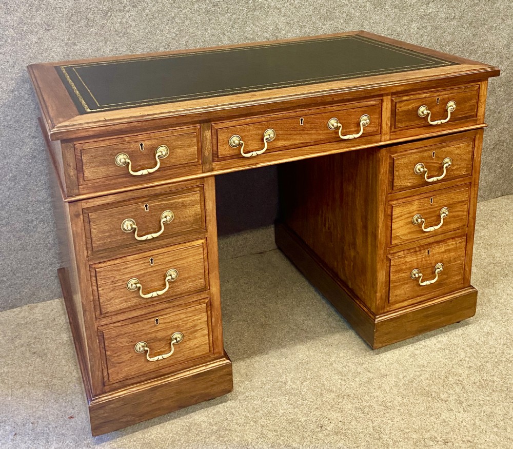 Small Antique Walnut Pedestal Desk View IX