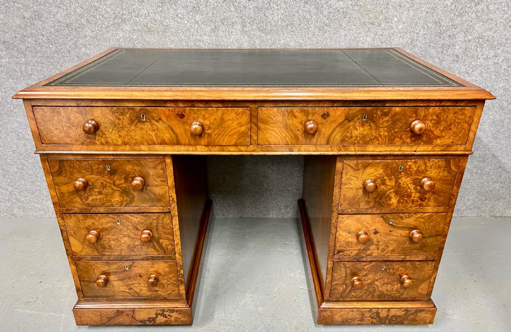 Antique Double Sided Burr Walnut Desk View III