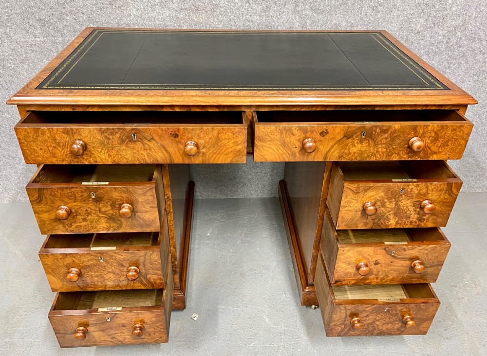 Antique Double Sided Burr Walnut Desk View V