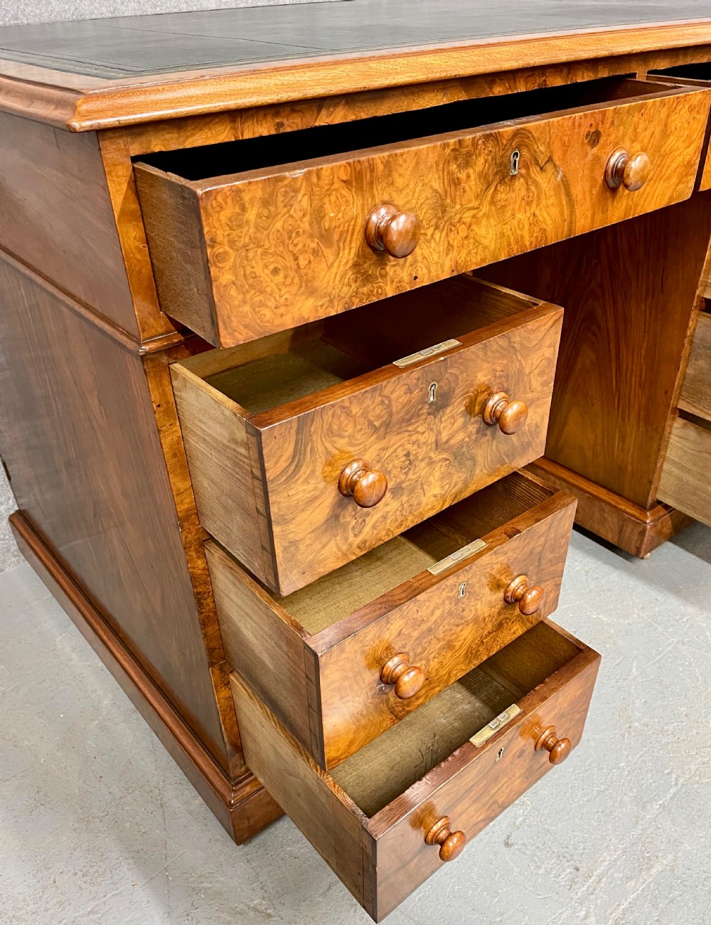 Antique Double Sided Burr Walnut Desk View IX