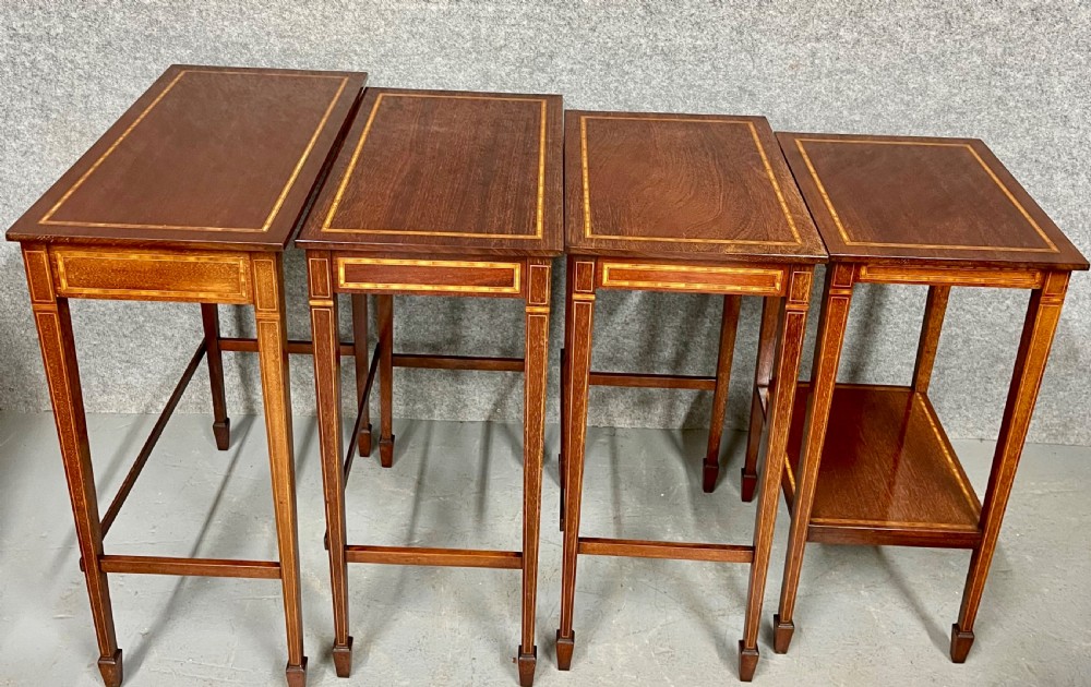 Good Quality Edwardian Nest of 4 Tables View II