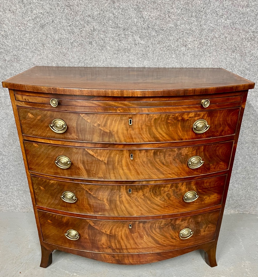 Stunning Antique Hepplewhite Bow Fronted Chest of Drawers View IV