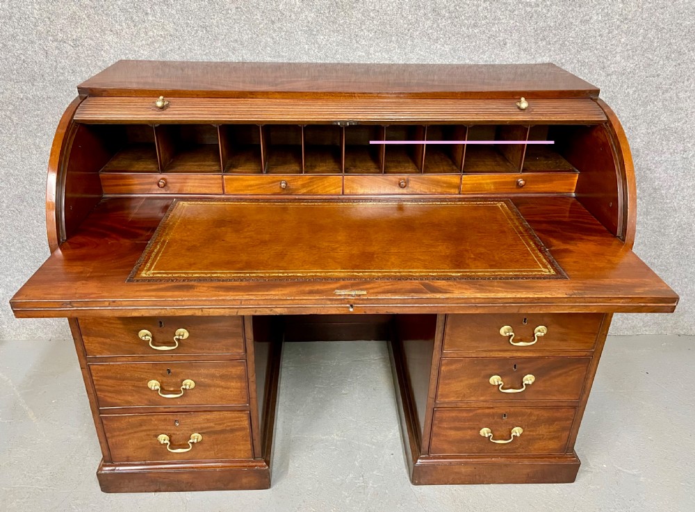 George III Mahogany Tambour Desk View II