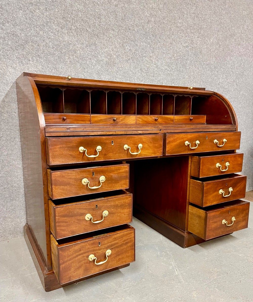 George III Mahogany Tambour Desk View IV