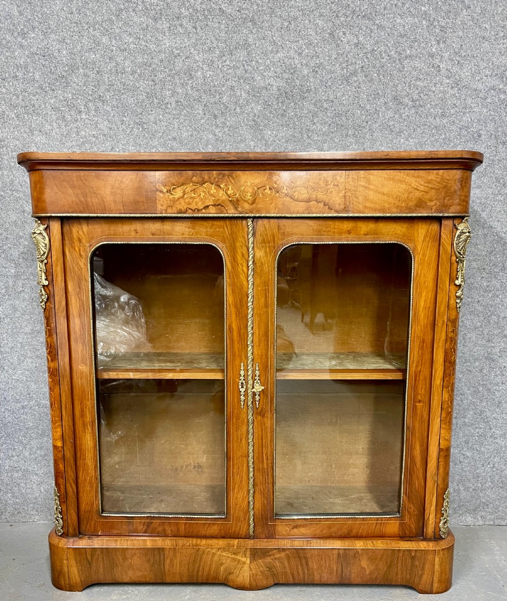 Good Victorian Inlaid Walnut Bookcase View III