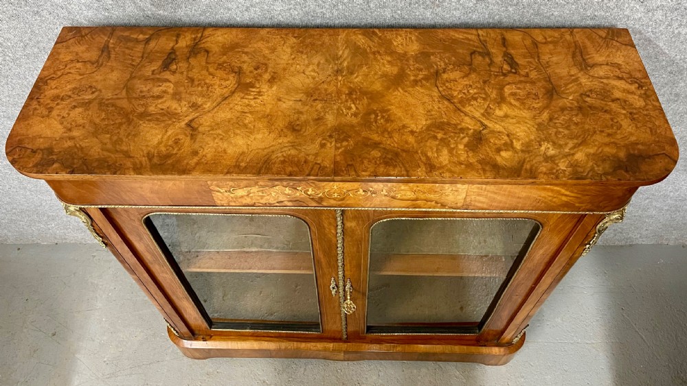 Good Victorian Inlaid Walnut Bookcase View IV