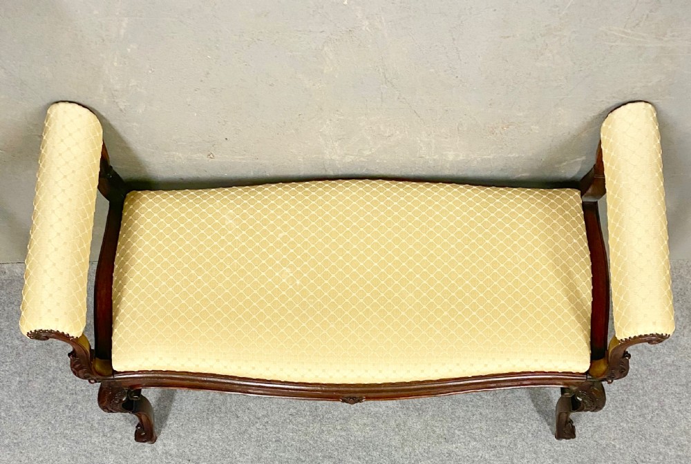 Stunning Antique Mahogany Window Seat Stool View IX