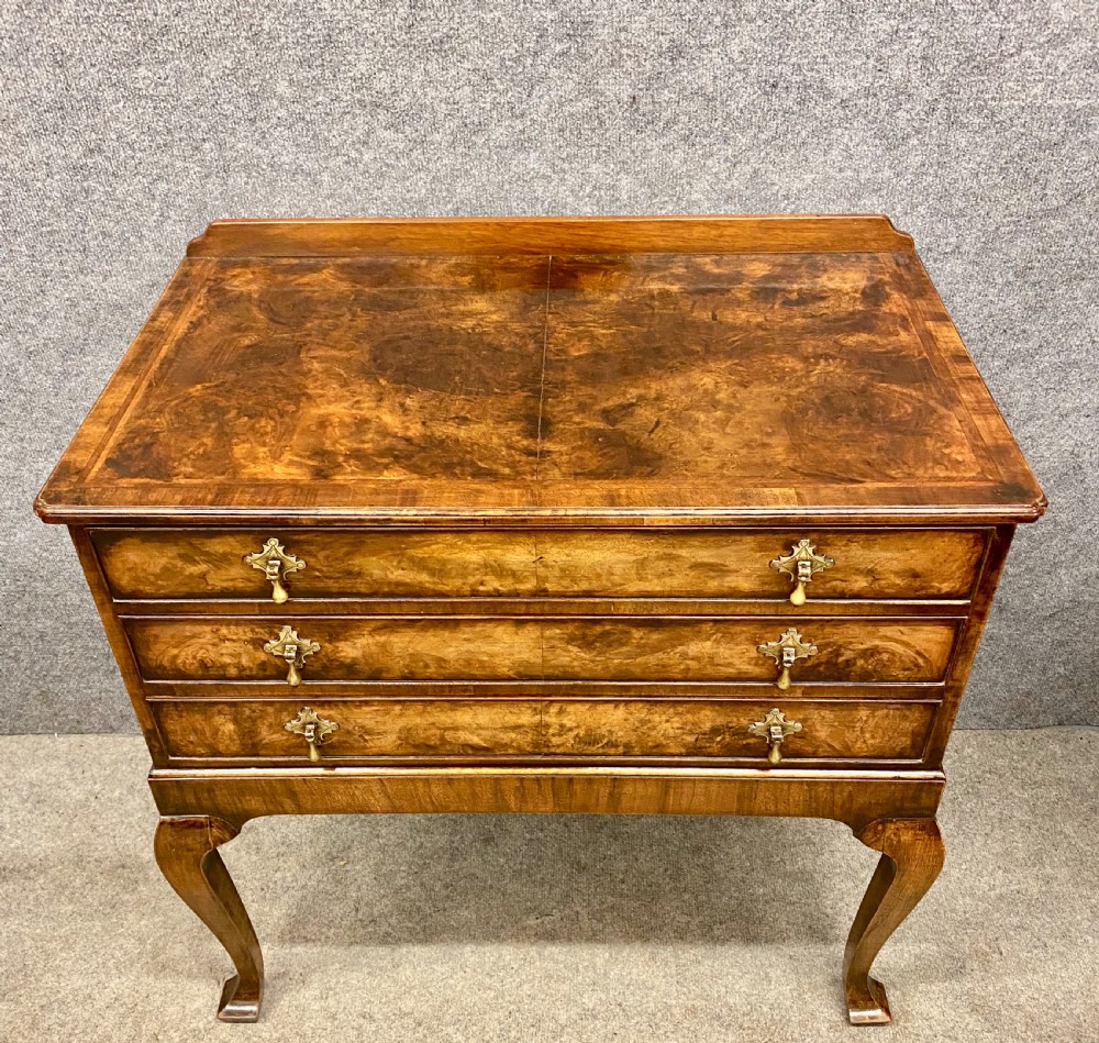 Walnut 3 Drawer Low Boy Chest View IV