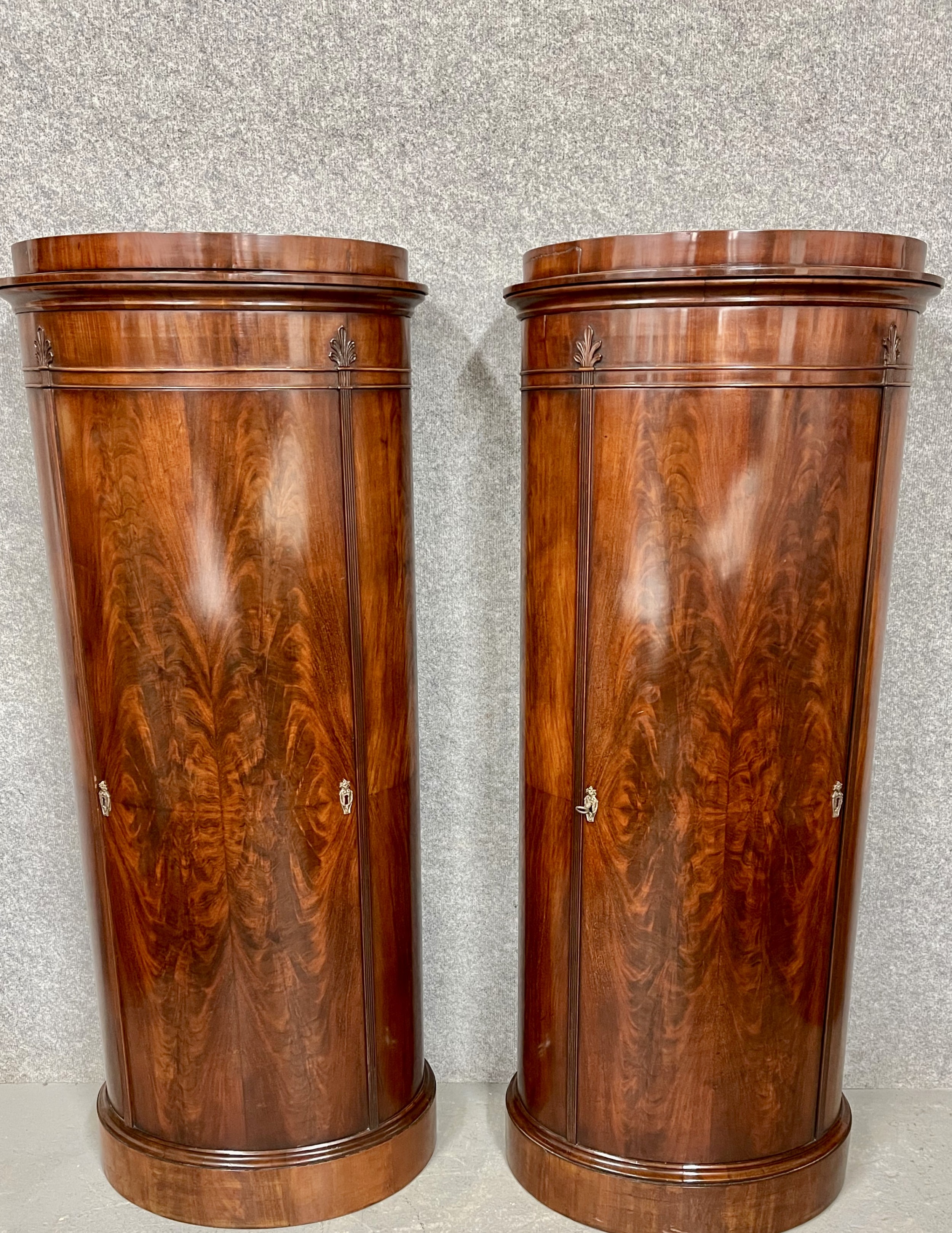 Stunning Pair of Biedermeier Pedestal Cabinets