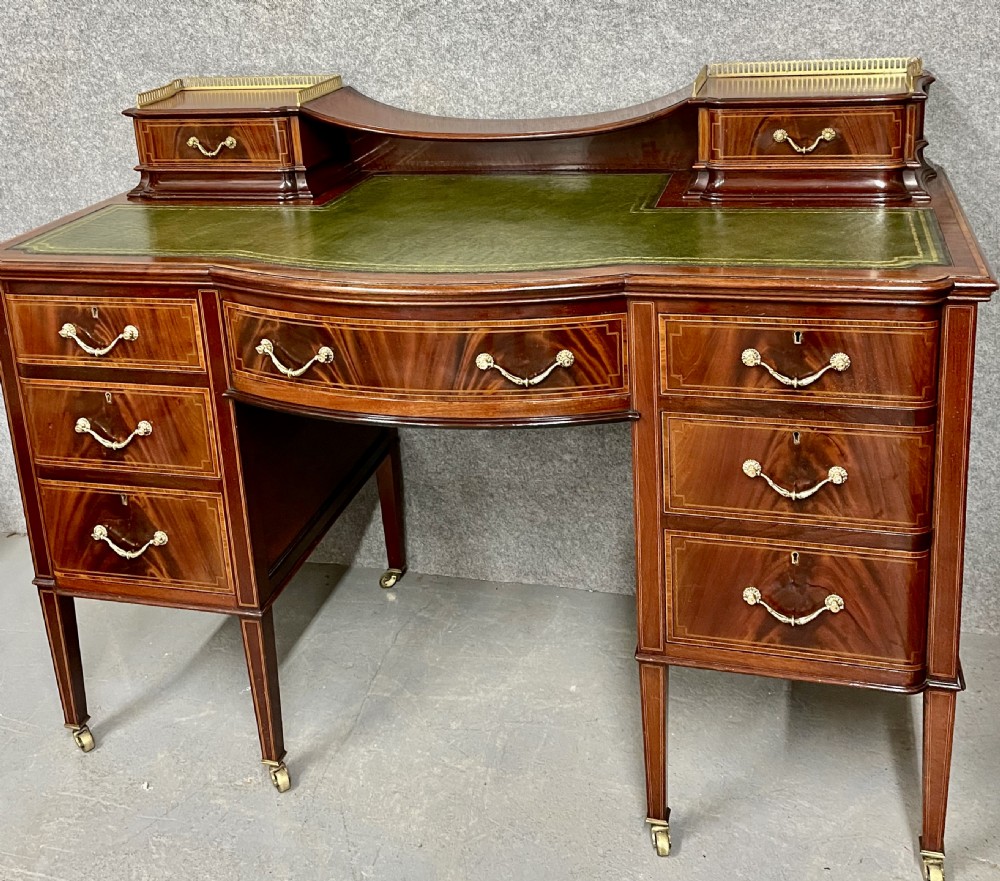 Maples & Co Mahogany & Inlaid Desk View III