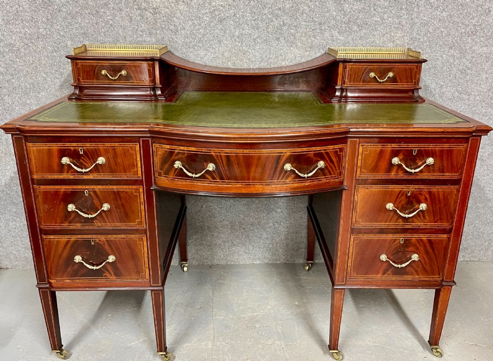 Maples & Co Mahogany & Inlaid Desk