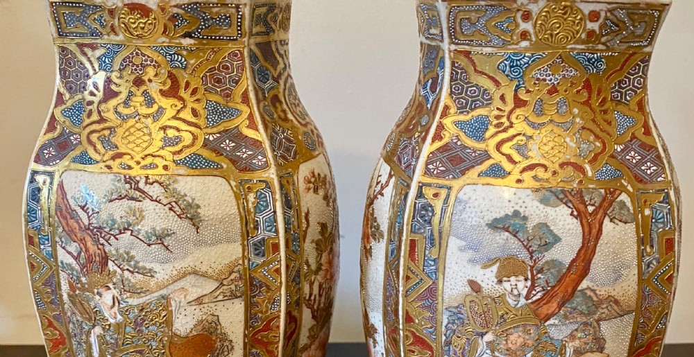 Good Quality Pair of Satsuma Vases View II