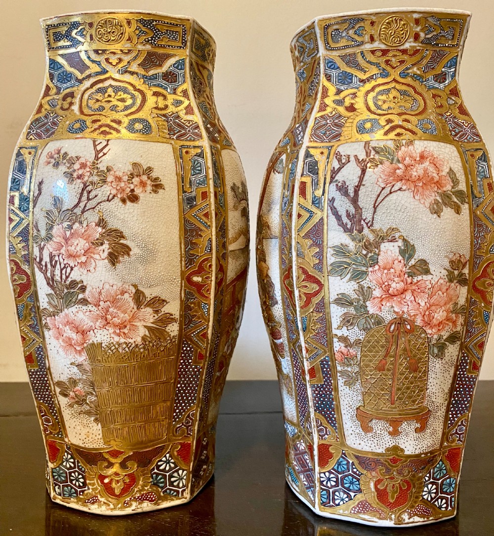 Good Quality Pair of Satsuma Vases View IV