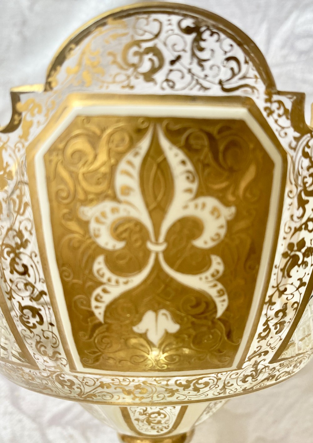 Beautiful Antique Bohemian Overlay Glass Bowl View V