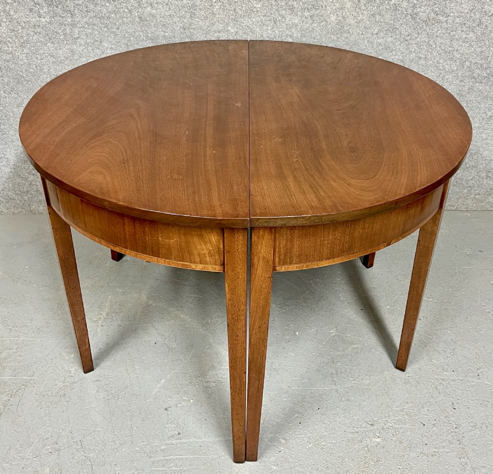 Pair George III Mahogany Demi Lune Console Tables View VIII