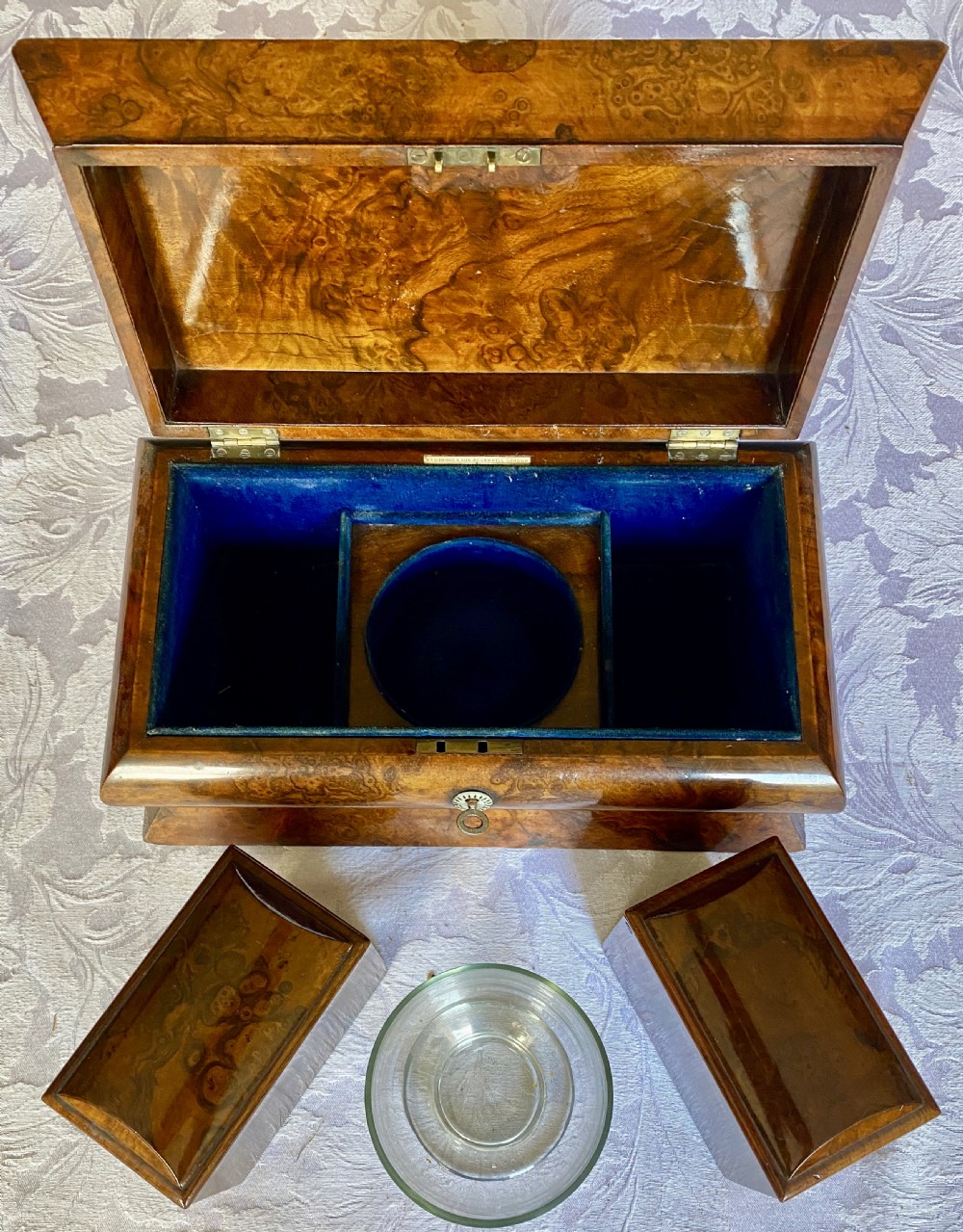 Good Victorian Burr Walnut Tea Caddy View II