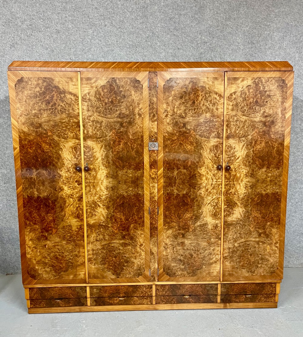 Superb Art Deco Walnut  Compactum Wardrobe