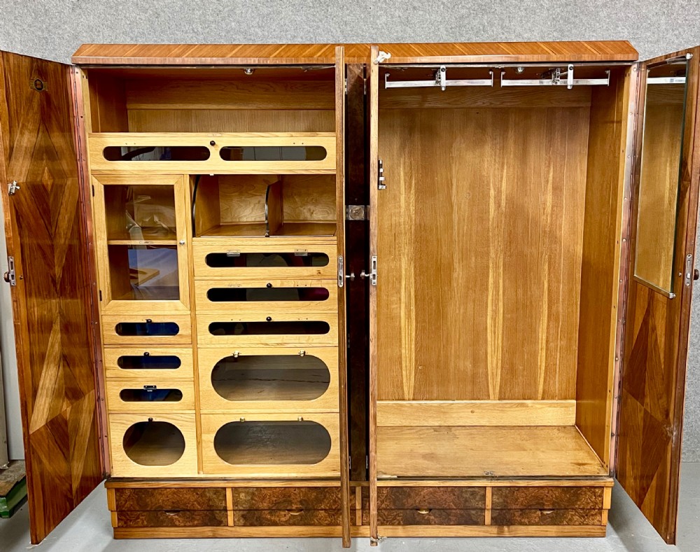 Superb Art Deco Walnut  Compactum Wardrobe View VI