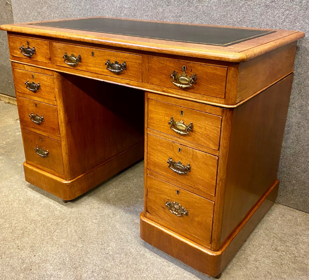 Small Late Victorian Walnut Desk View VI