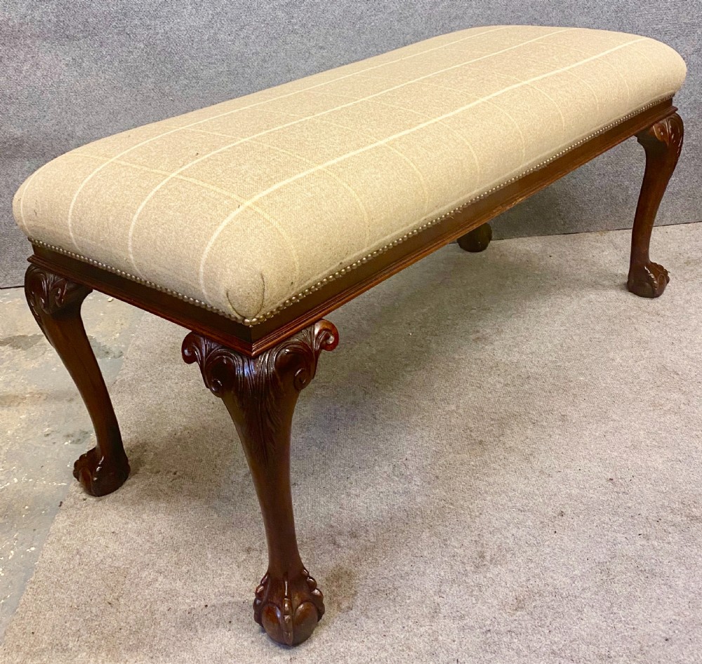 Large Antique Mahogany Window Seat View VI