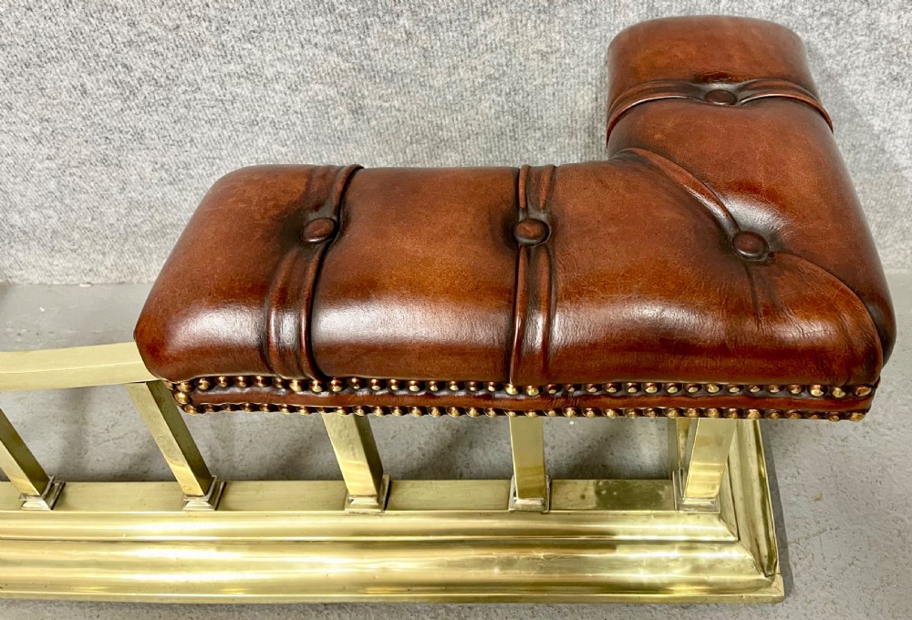 Antique Brass & Leather Club Fender View II