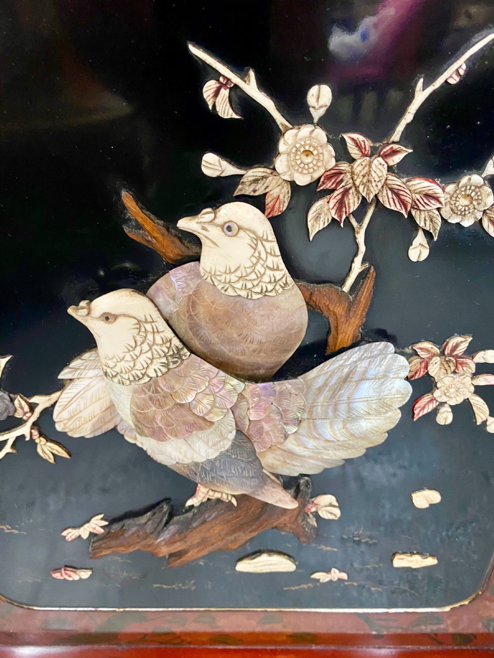 Meiji Period Shibayama Fire Screen View II