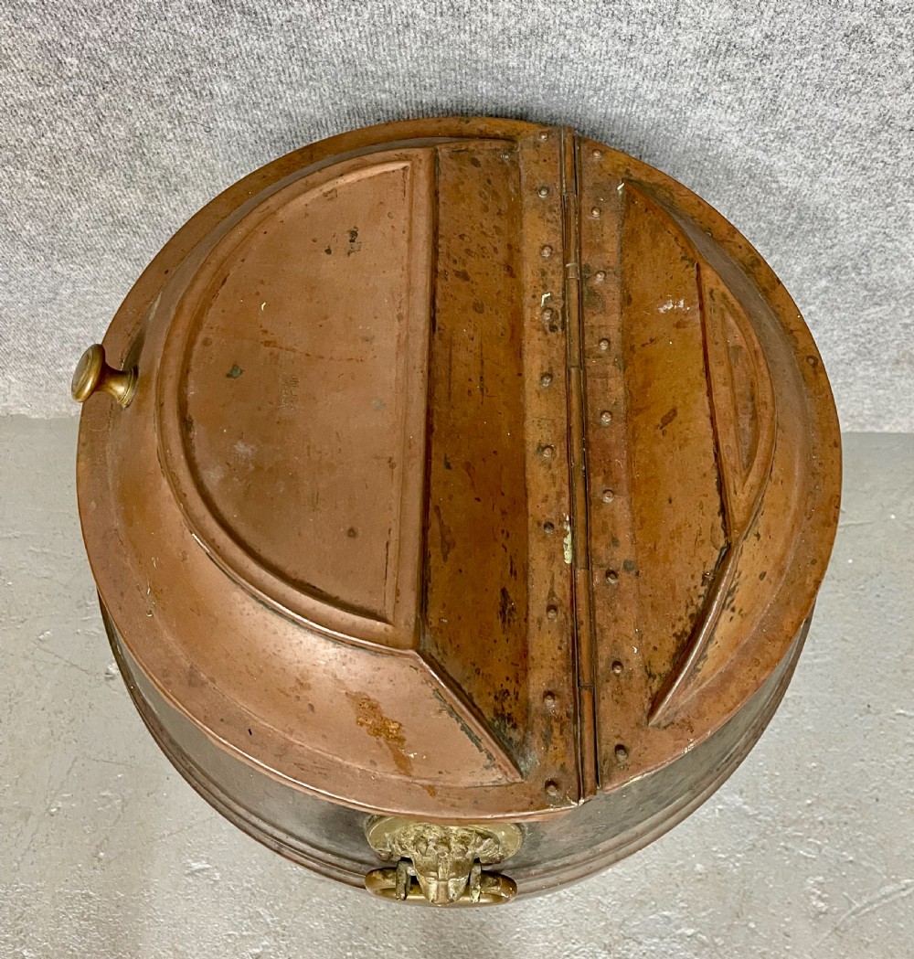 Large Antique Copper Log Bin View IV