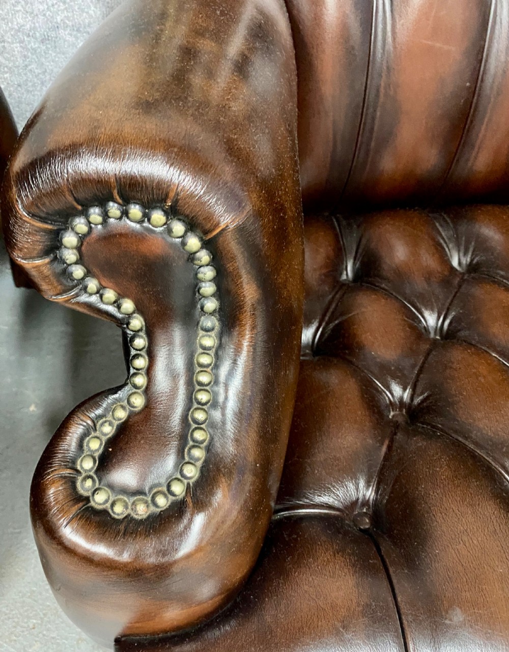 Pair Georgian Style Leather Armchairs View VI
