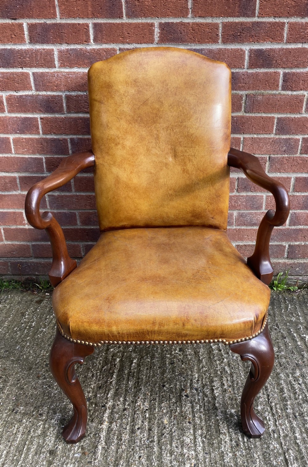 Georgian Style Mahogany and Leather Desk Chair