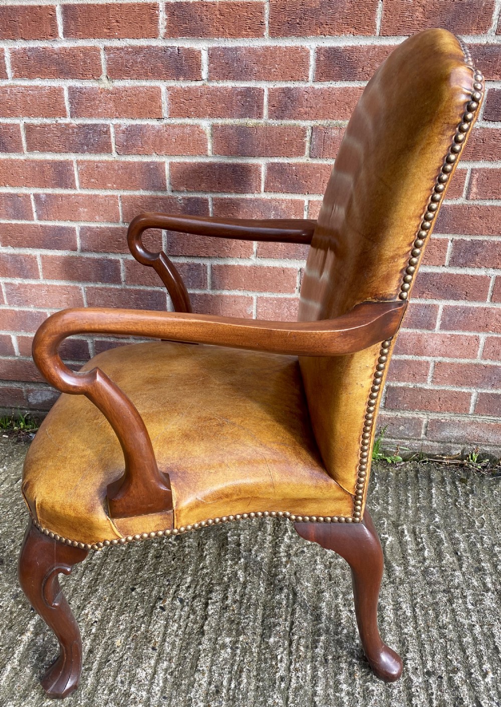 Georgian Style Mahogany and Leather Desk Chair View IV