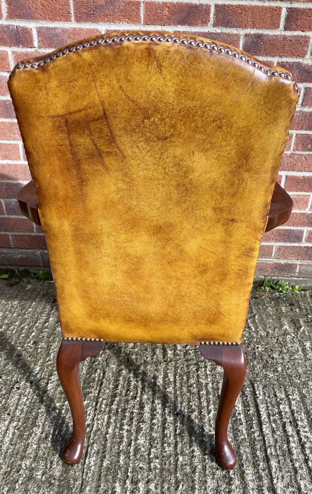 Georgian Style Mahogany and Leather Desk Chair View VI