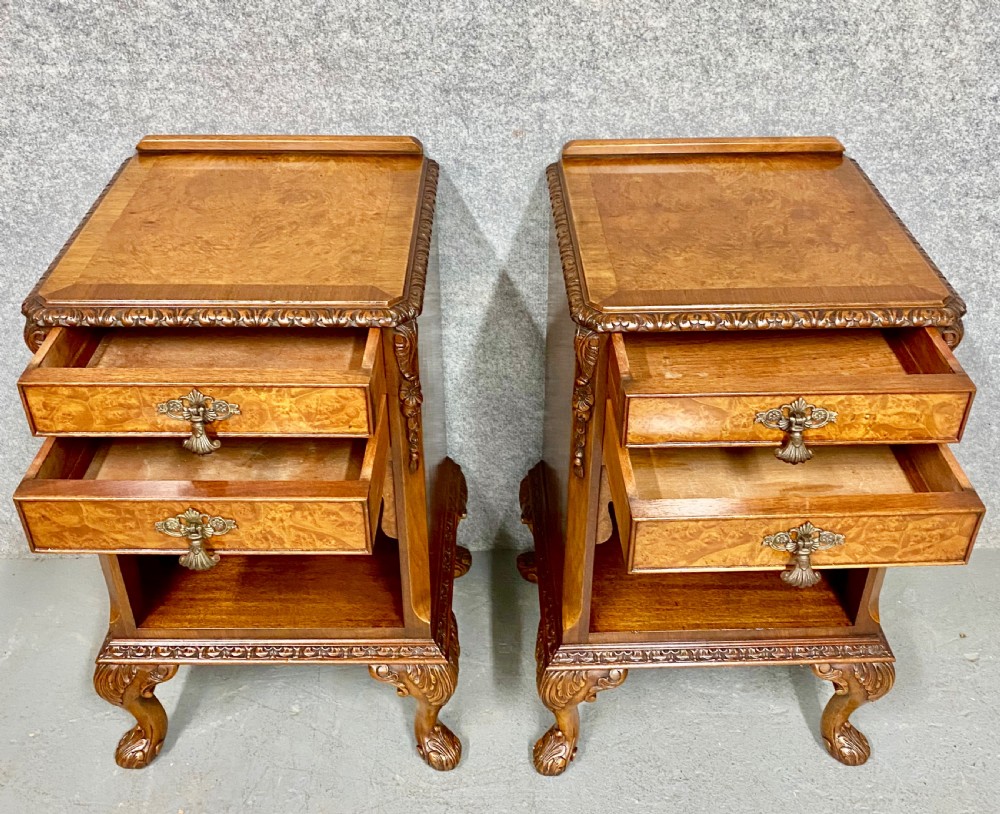 Pair of Queen Anne Style Bedside Cabinets View II