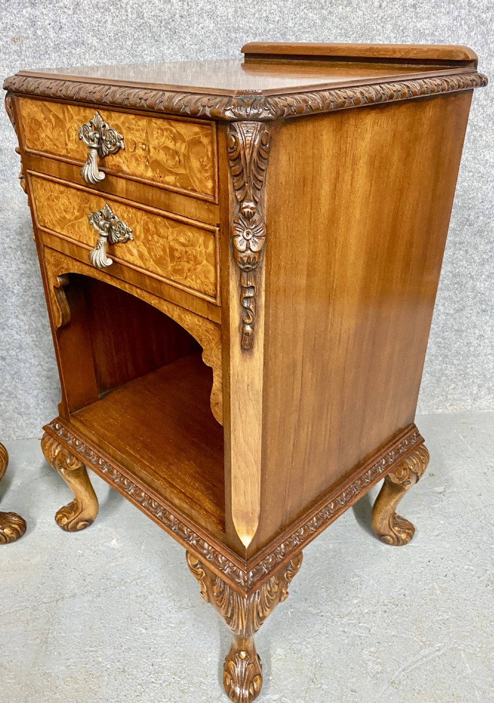 Pair of Queen Anne Style Bedside Cabinets View IV