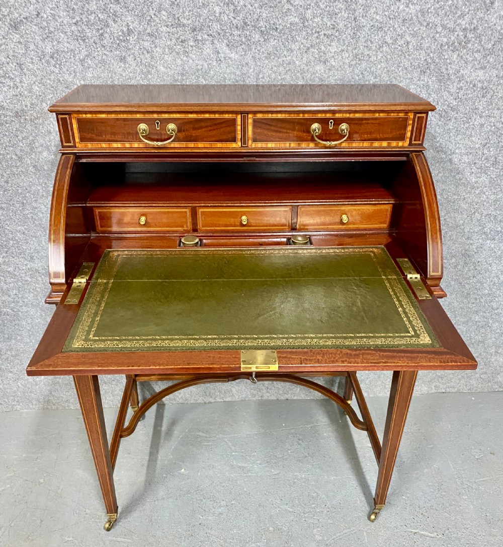 Fine Sheraton Revival Inlaid Ladies Desk View III