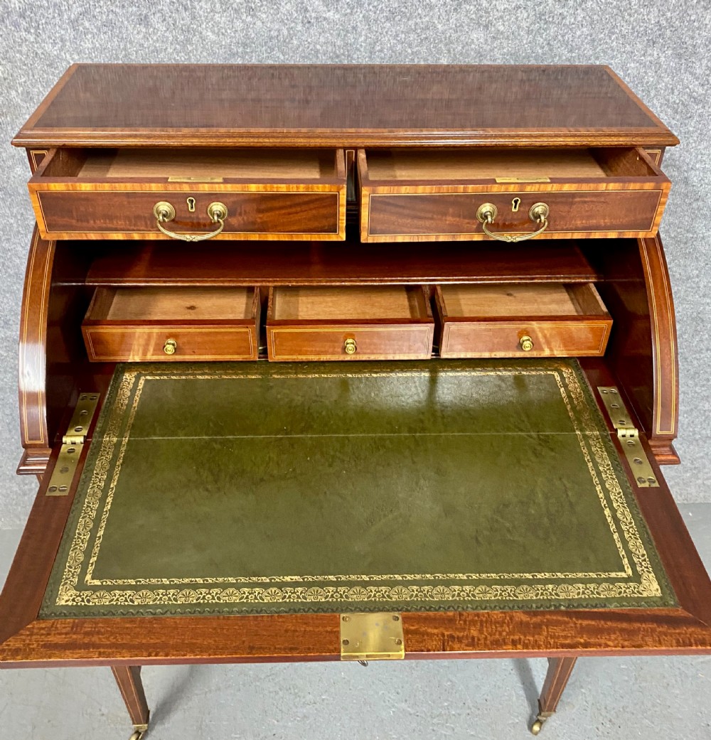 Fine Sheraton Revival Inlaid Ladies Desk View IV