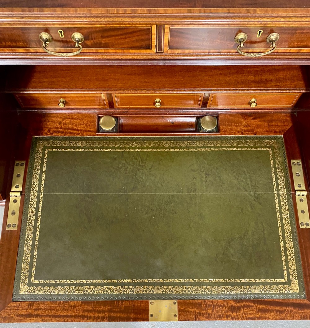 Fine Sheraton Revival Inlaid Ladies Desk View V