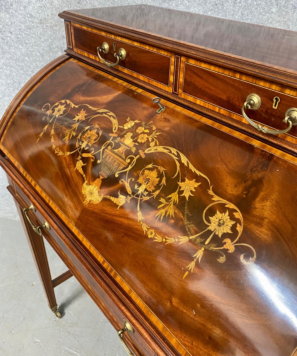 Fine Sheraton Revival Inlaid Ladies Desk View VI