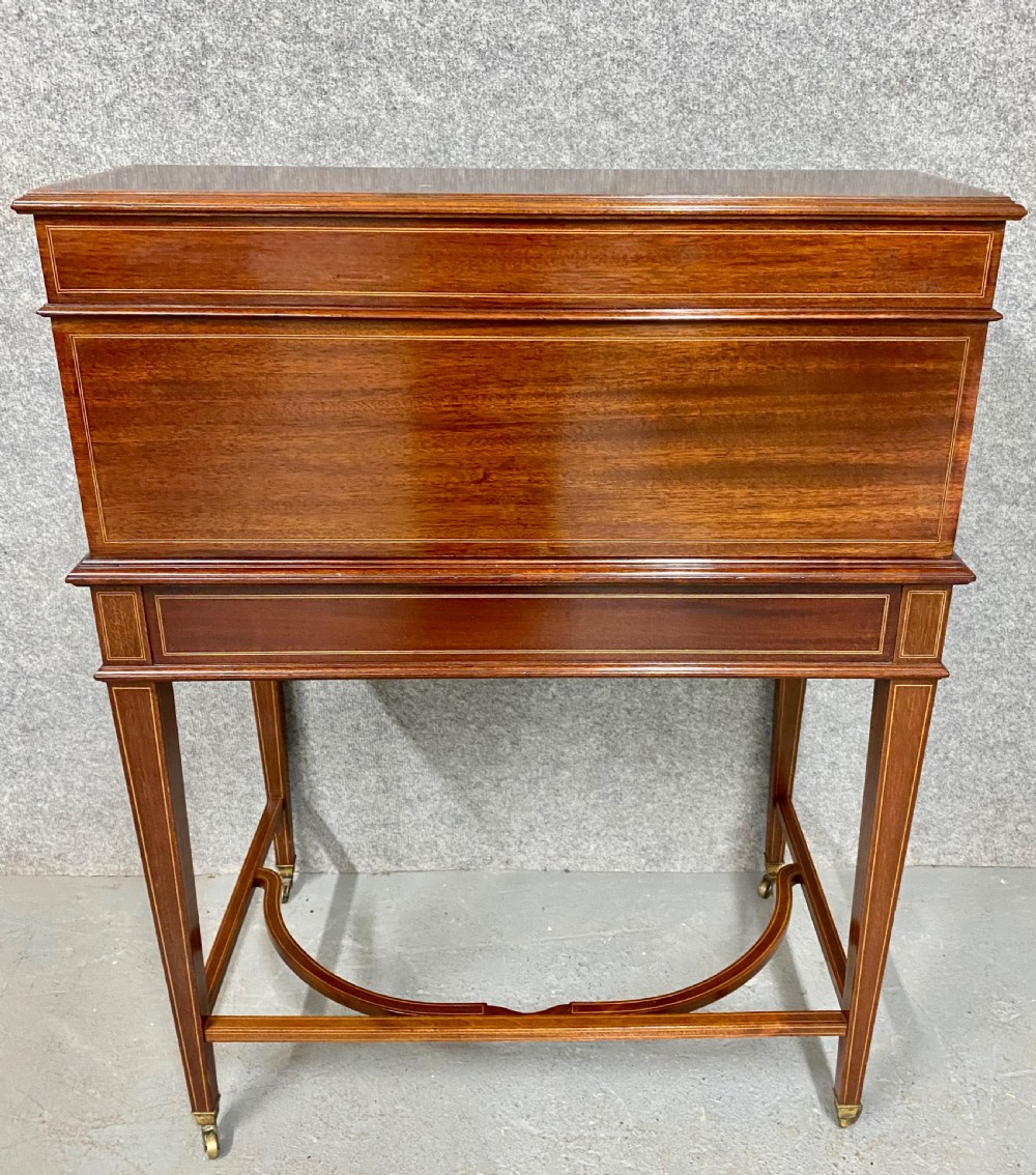 Fine Sheraton Revival Inlaid Ladies Desk View VII