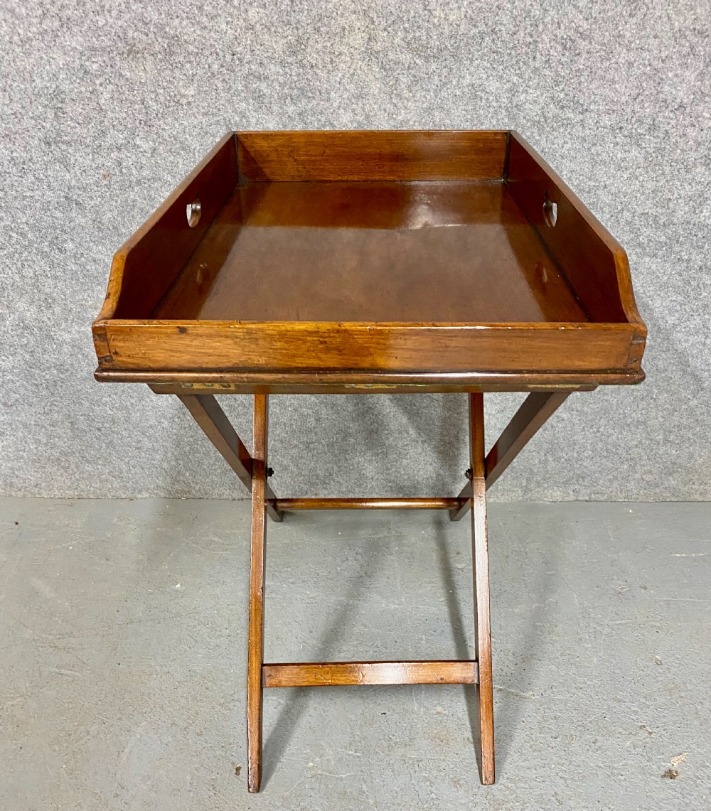 Antique Mahogany Butler's Tray on Stand View V