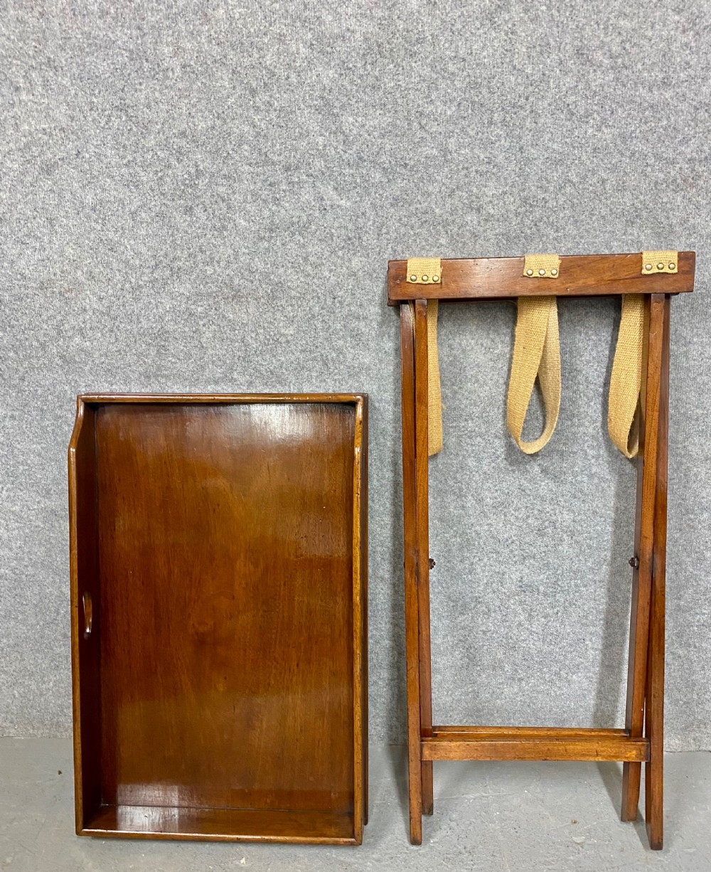 Antique Mahogany Butler's Tray on Stand View VII