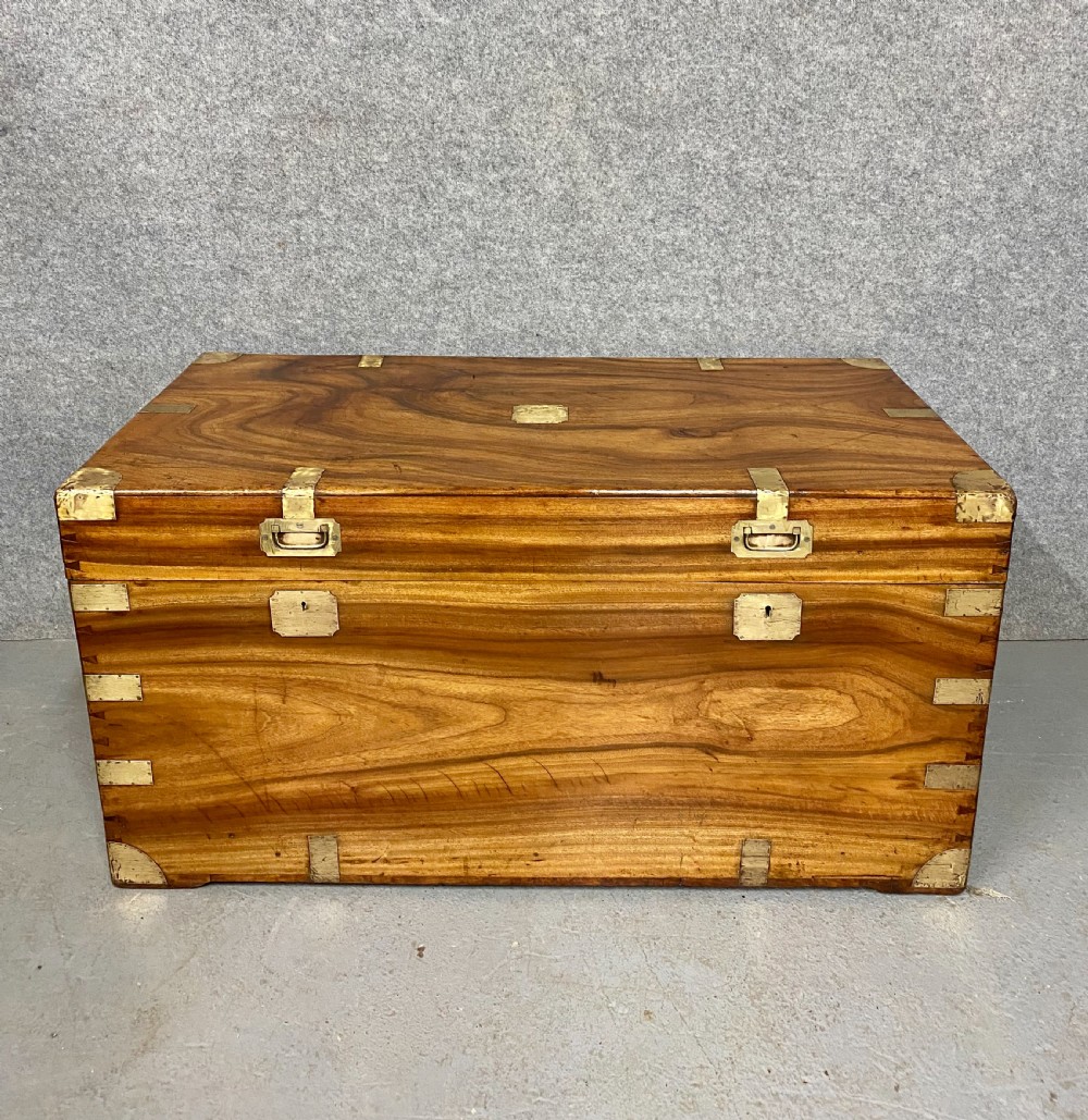 Large Antique  Anglo Indian Camphor Wood Trunk