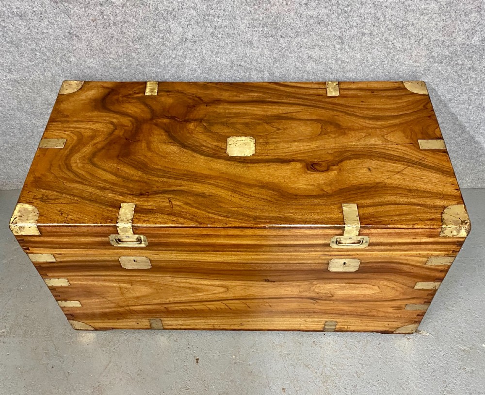 Large Antique  Anglo Indian Camphor Wood Trunk View II
