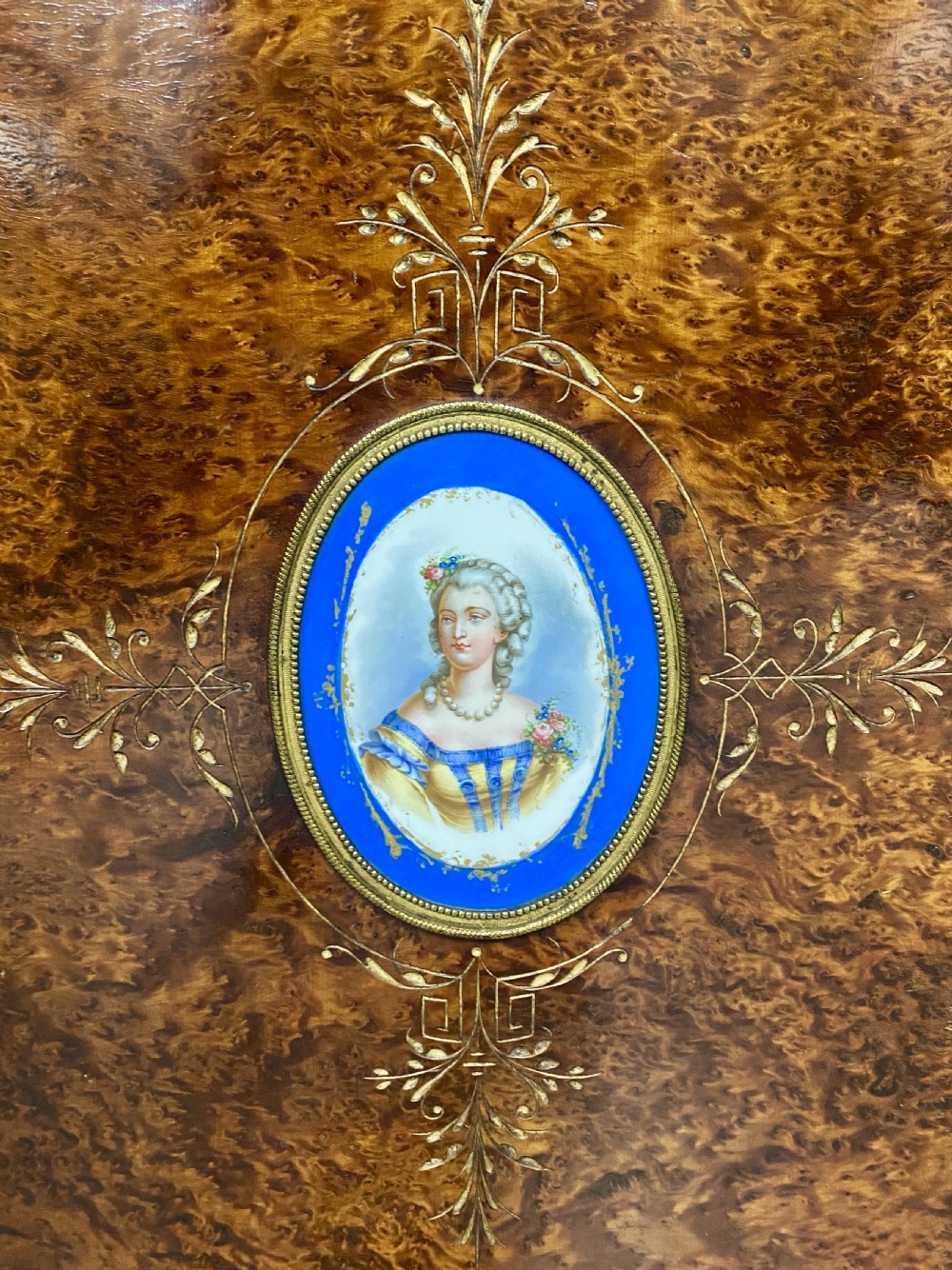 Fine Antique Porcelain Mounted Credenza Side Cabinet View II
