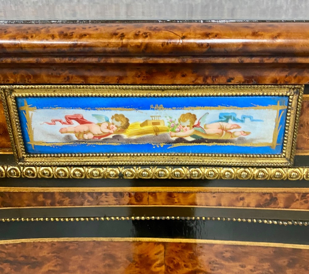 Fine Antique Porcelain Mounted Credenza Side Cabinet View III