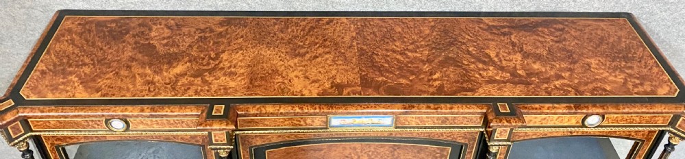 Fine Antique Porcelain Mounted Credenza Side Cabinet View VIII