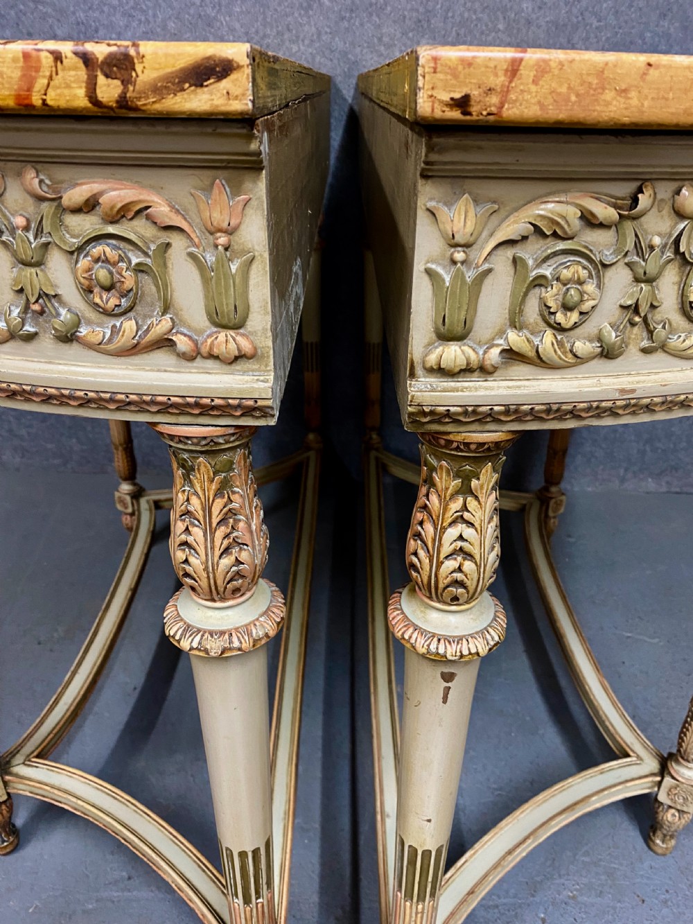 Stunning Pair of original Painted Console Tables View VI
