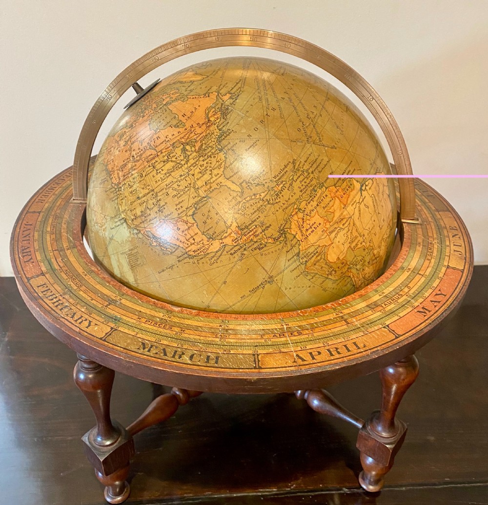 Antique Table Top Globe on Stand View II