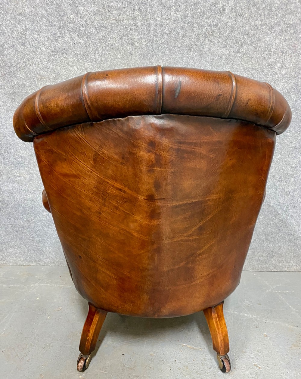 Antique Walnut & Leather Armchair View VIII